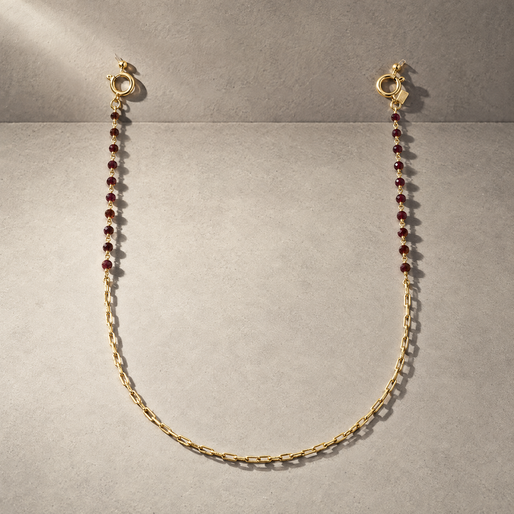 Gold Eyewear Chain | Red